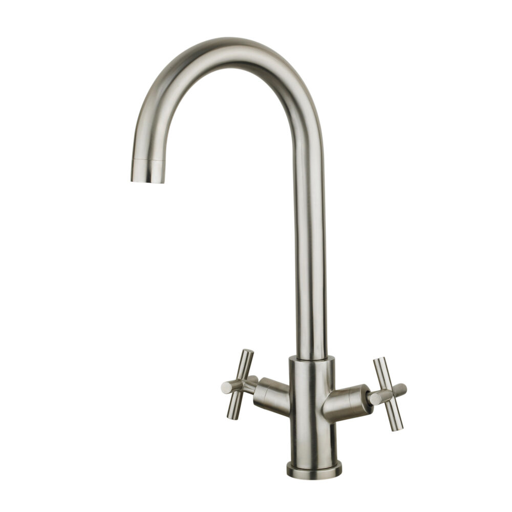 Stainless Steel X Top Tap - Brushed